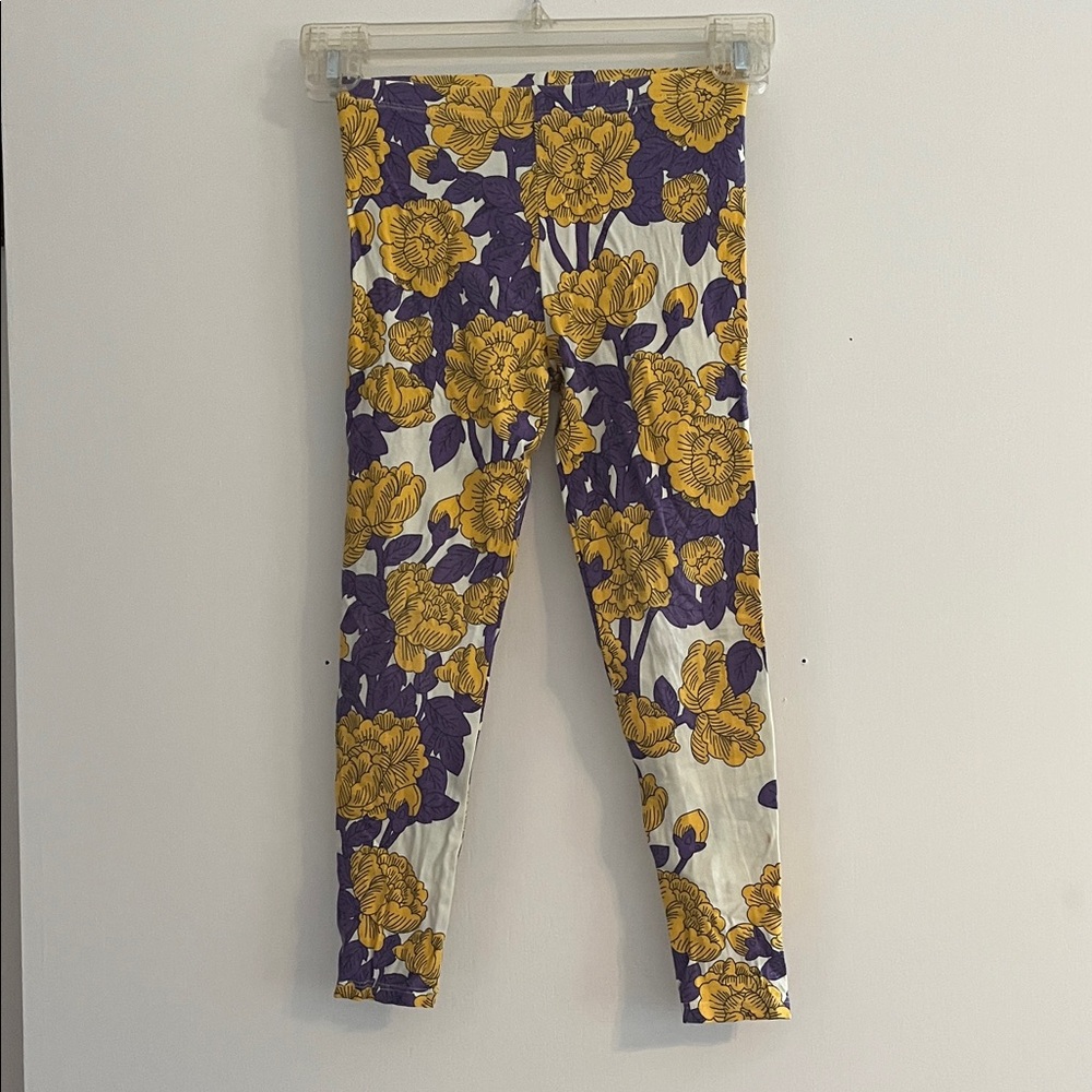 Mini Rodini Purple and Yellow Floral Leggings